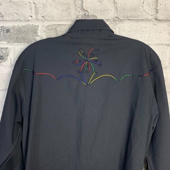 Vintage Western Pearl Snap Embroidered Button Down Shirt - Picture 7 of 9